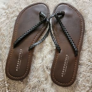 Aeropostale braided flip flops
